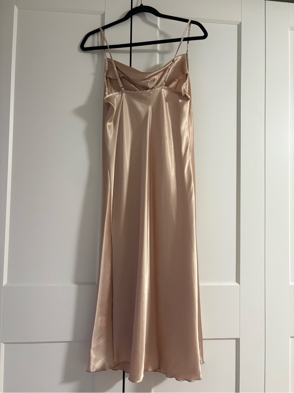 bebe Satin Slip Dress in Champagne - Picture 2 of 4